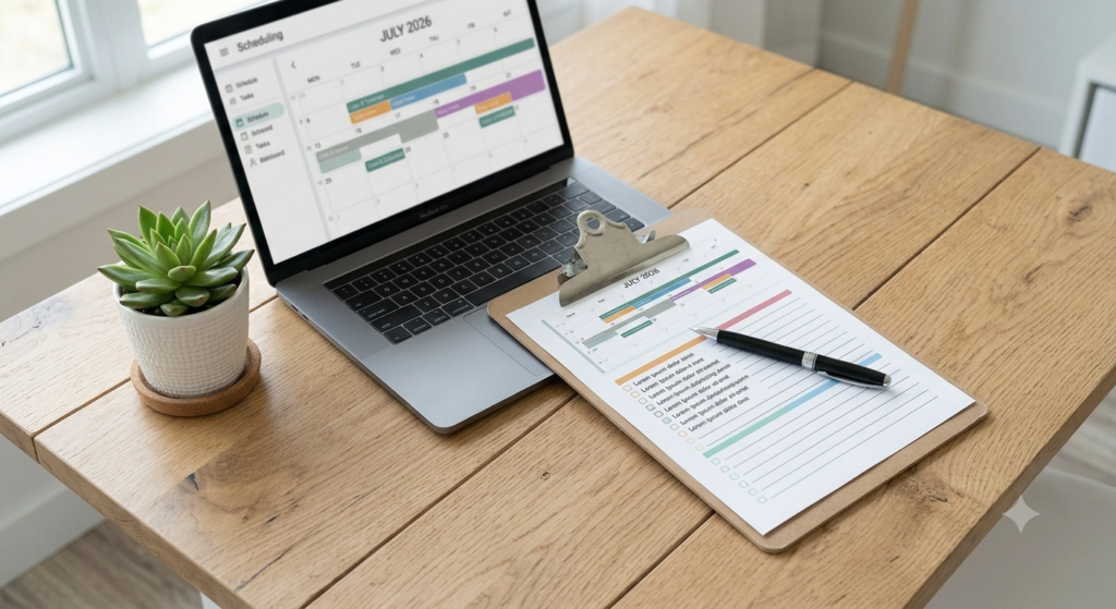 Airbnb cleaning management app dashboard for scheduling housekeeping tasks